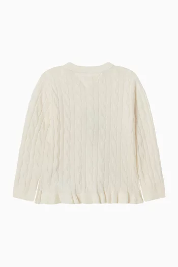 Ruffle Cardigan in Cotton-blend