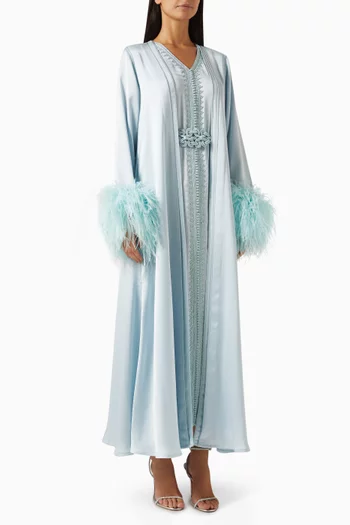 Feather Sleeve 2-piece Dress Set