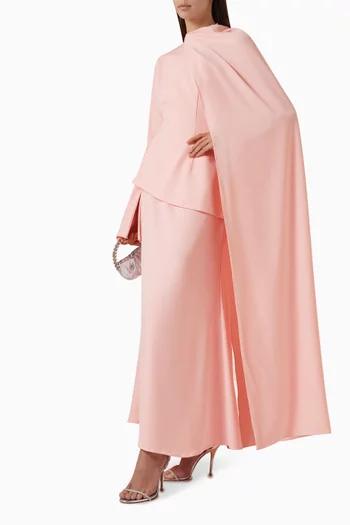 طقم بلوزة غير متماثلة وتنورة كريب