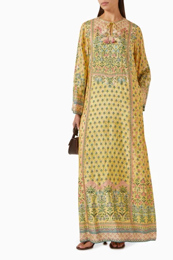 Corvus Embroidered Kaftan in Silk