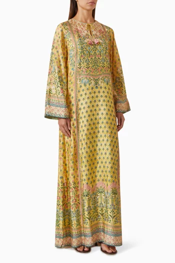 Corvus Embroidered Kaftan in Silk