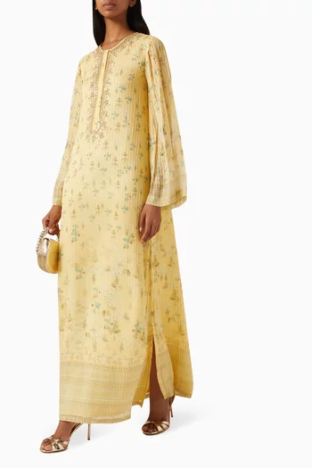 Sequin-embellished Printed Kaftan