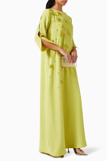 3D Floral-applique Kaftan