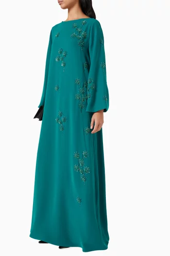 3D Floral-applique Kaftan