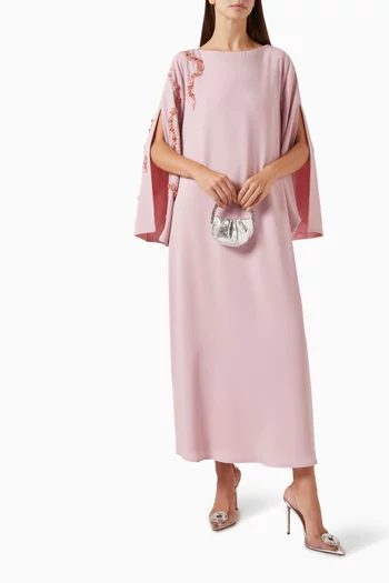 3D Floral-applique Kaftan