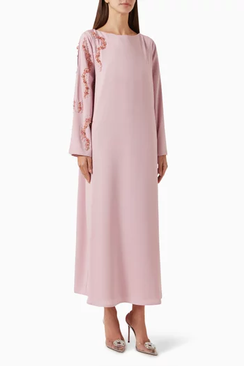 3D Floral-applique Kaftan