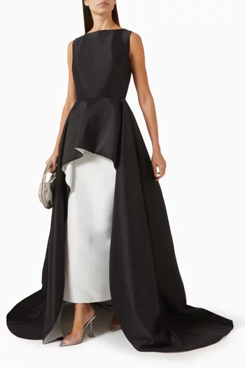 Two-tone High-low Gown in Satin