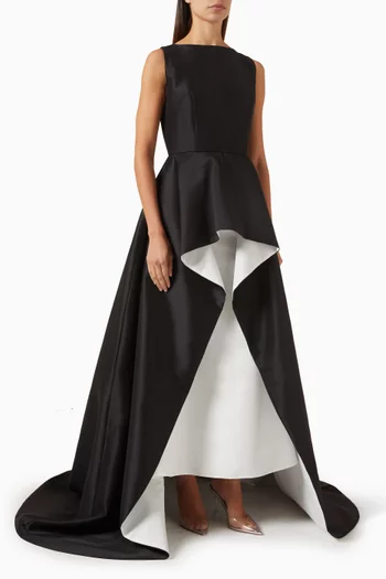 Two-tone High-low Gown in Satin