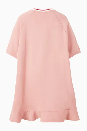 Graphic Ruffle Dress in Cotton