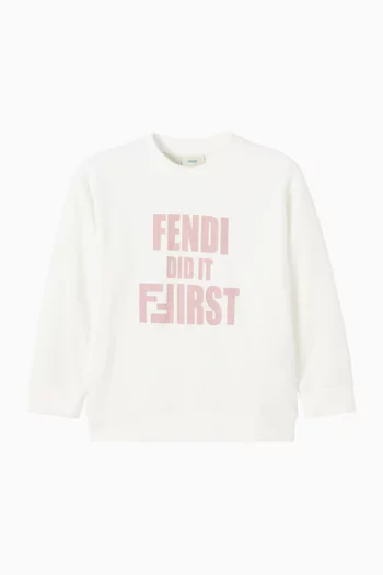 سويت شيرت بطبعة عبارة Fendi Did It First قطن