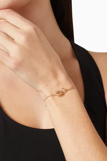 Miller Pavé Interlocking Chain Bracelet in 18kt Gold-plated Brass