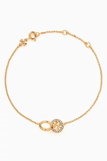 Miller Pavé Interlocking Chain Bracelet in 18kt Gold-plated Brass