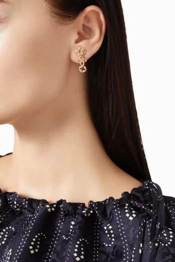 Clover Cluster Stud Earrings in 18kt Gold-plated Brass