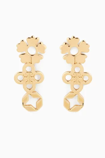 Clover Cluster Stud Earrings in 18kt Gold-plated Brass