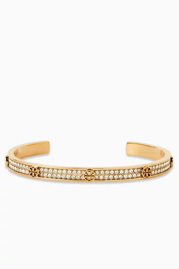 Thin Miller Pavé Cuff in 18kt Gold-plated Stainless Steel