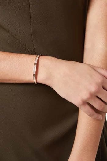 Thin Miller Pavé Cuff in 18kt Rose Gold-plated Stainless Steel