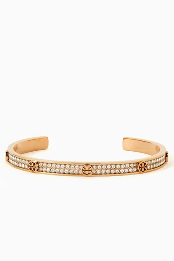 Thin Miller Pavé Cuff in 18kt Rose Gold-plated Stainless Steel