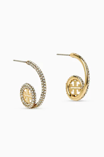 Miller Pavé Loop Earrings in 18kt Gold-plated Brass