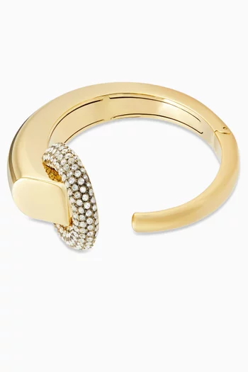 Pierced Pavé Cuff in 18kt Gold-plated Brass