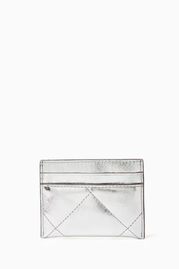 حافظة بطاقات كيرا بتصميم مبطن بنقشة معينات جلد مجعد