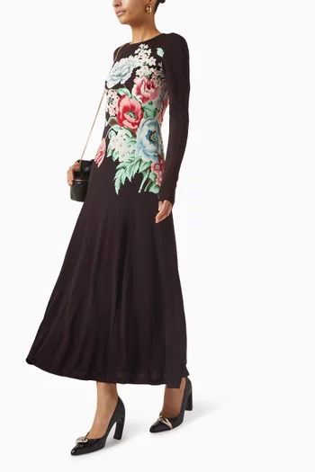 Floral-print Maxi Dress in Jersey