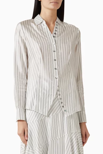 Cinched Striped Shirt in Viscose