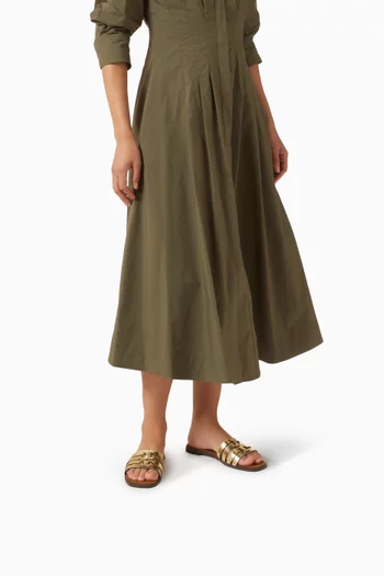 حذاء مفتوح اينس بنمط قفص جلد لامع