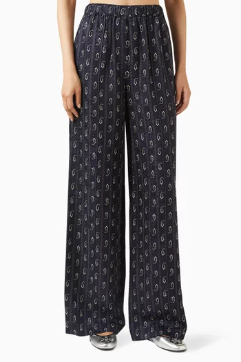 Jacquard Pants in Viscose Blend