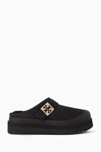 حذاء ميلو مفتوح من الخلف فرو شمواه