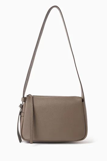 حقيبة كتف رومي صغيرة جلد بارز الملمس