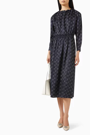 Paisley Jacquard Dress in Silk