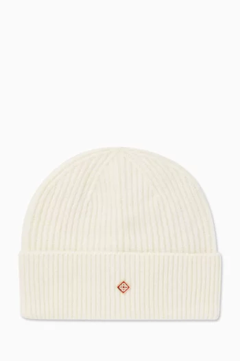 Half Cardigan Beanie in Wool