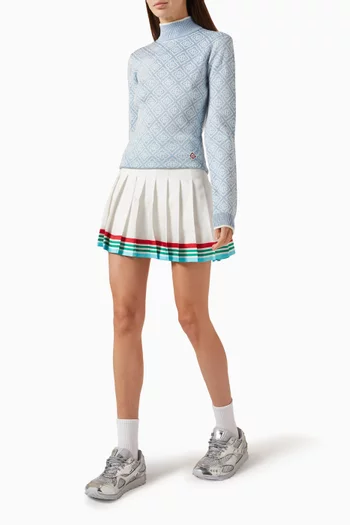 Monogram High-neck Sweater in Lurex