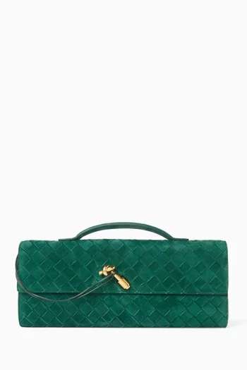 Andiamo Clutch in Intrecciato Suede Lambskin