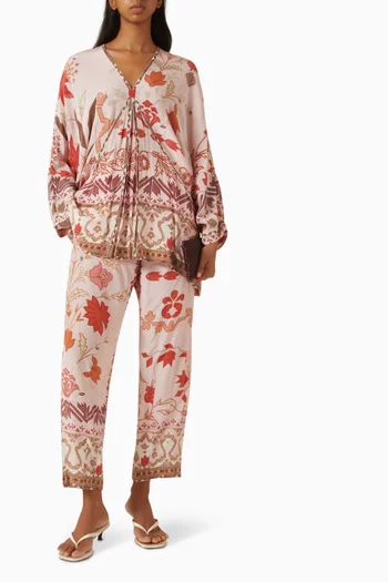Floral-print Top & Pants Set