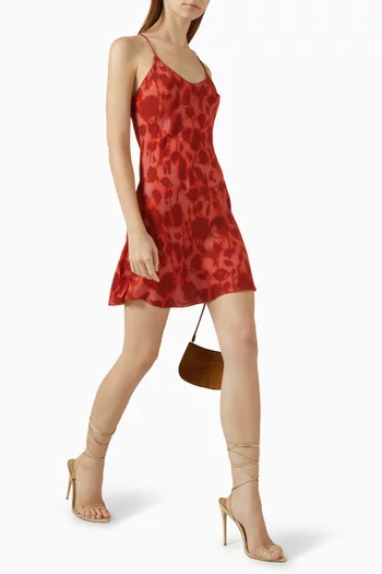The Luz Floral-print Mini Dress in Silk Jianhong Crepe