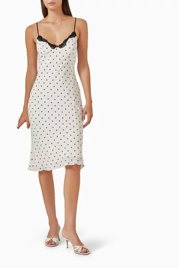 The Jaime Petite Spot Dress in  Silk Crepe