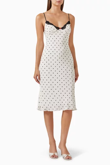 The Jaime Petite Spot Dress in  Silk Crepe