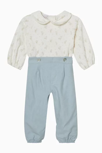 طقم متناسق بنقشة قطن