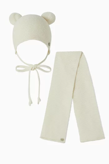 Hat & Scarf in Cashmere-knit