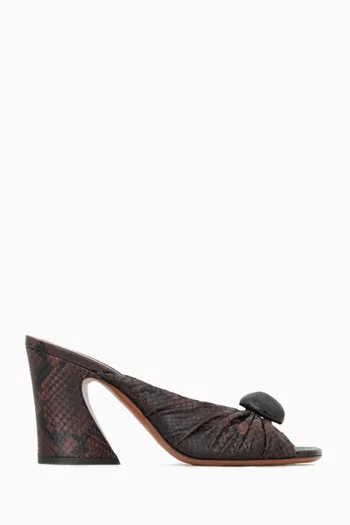 Gleam 85 Mules in Snake-print Leather