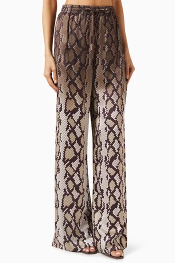 Snake-print Oversized Pants