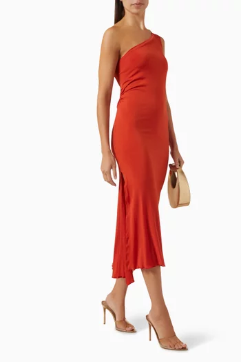 One-shoulder Slip Dress in Jersey