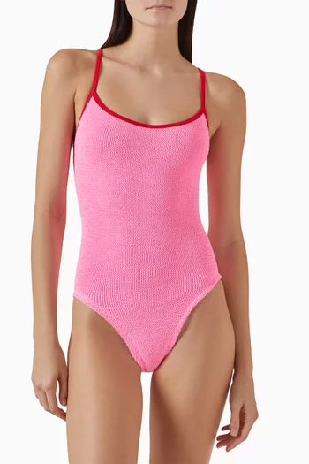 Pamela Contrast One-Piece Swimsuit in Original Crinkle™