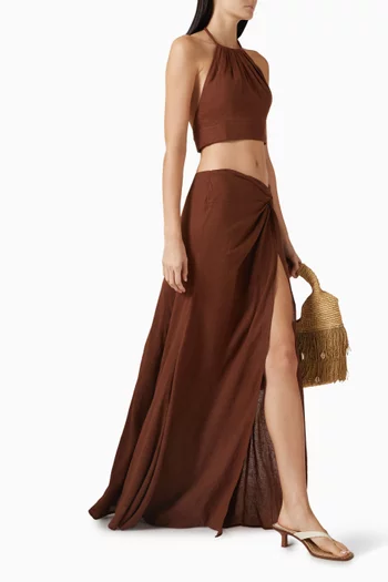 Sirene Maxi Skirt in Linen-blend