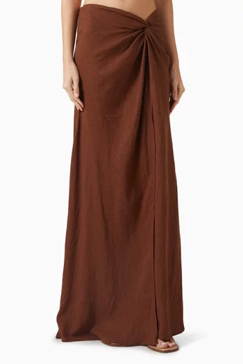 Sirene Maxi Skirt in Linen-blend