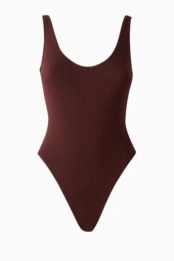 Hailey One-piece Swimsuit in Cable Jacquard