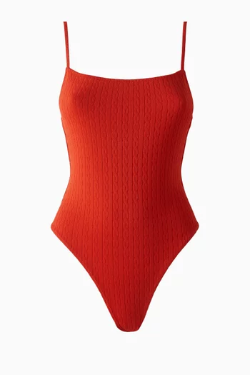 Renna One-piece Swimsuit in Cable Jacquard