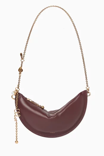 حقيبة ميني بتصميم هلال جلد نابا