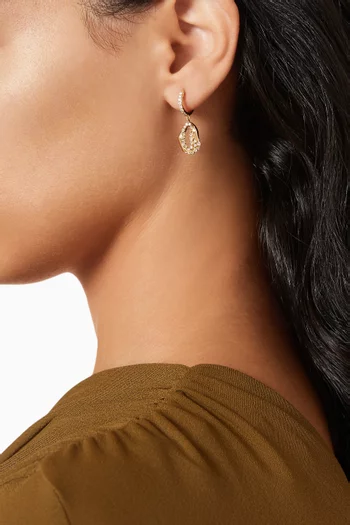 Wave Diamond Hoops Earrings 18kt Rose Gold